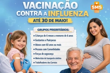 VACINAÇÃO CONTRA A INFLUENZA CONTINUA EM SALMOURÃO ATÉ 30 DE MAIO.