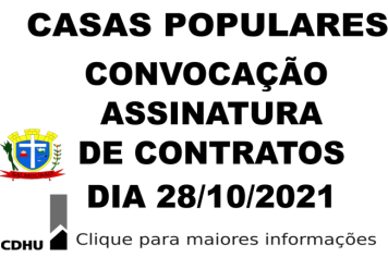 CDHU CONVOCA PARA ASSINATURA DE CONTRATOS