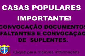 CDHU CONVOCA PARA ENTREGA DE DOCUMENTOS E SUPLENTES
