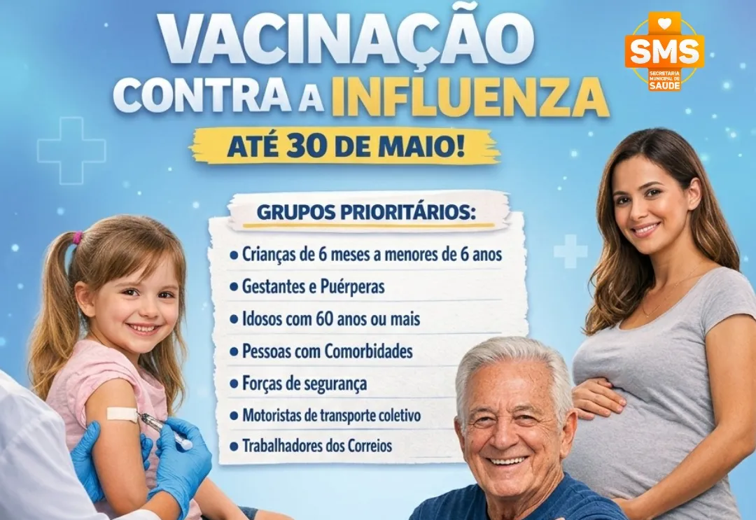 VACINAÇÃO CONTRA A INFLUENZA CONTINUA EM SALMOURÃO ATÉ 30 DE MAIO.